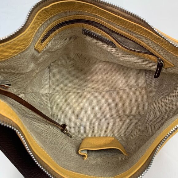 Dooney & Bourke Large Shoulder Hobo Bag In Yellow Pebble Leather H2 681917 - Picture 7 of 16